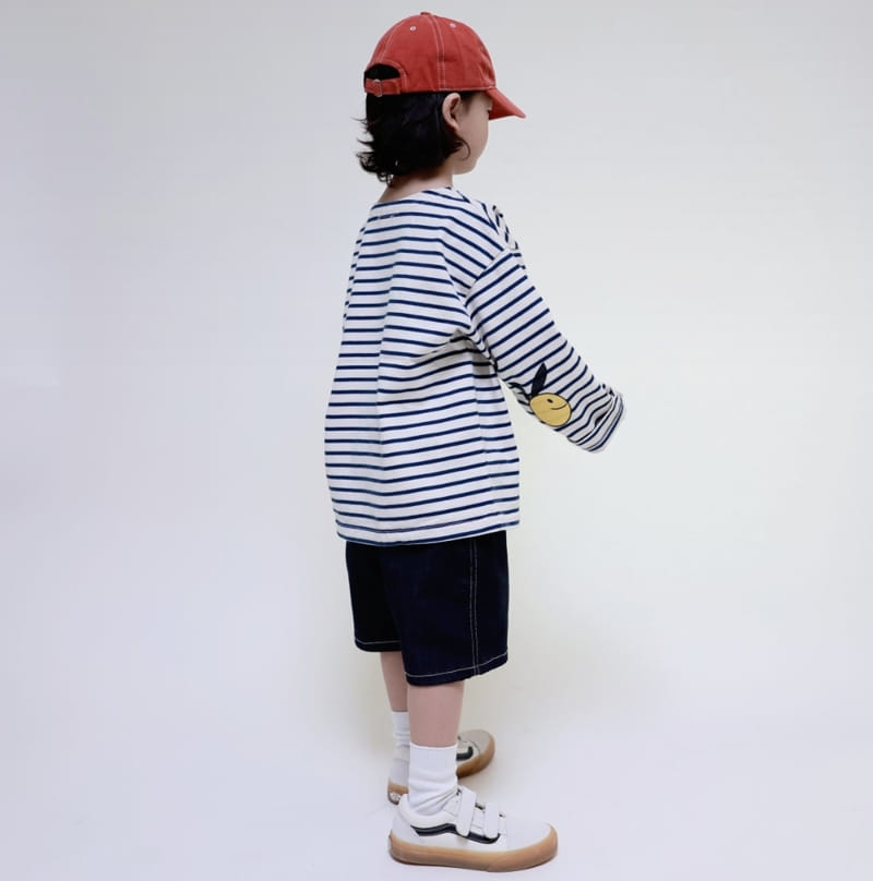 Mooi Store - Korean Children Fashion - #kidsshorts - Smile Rabbit Stripes Tee - 3