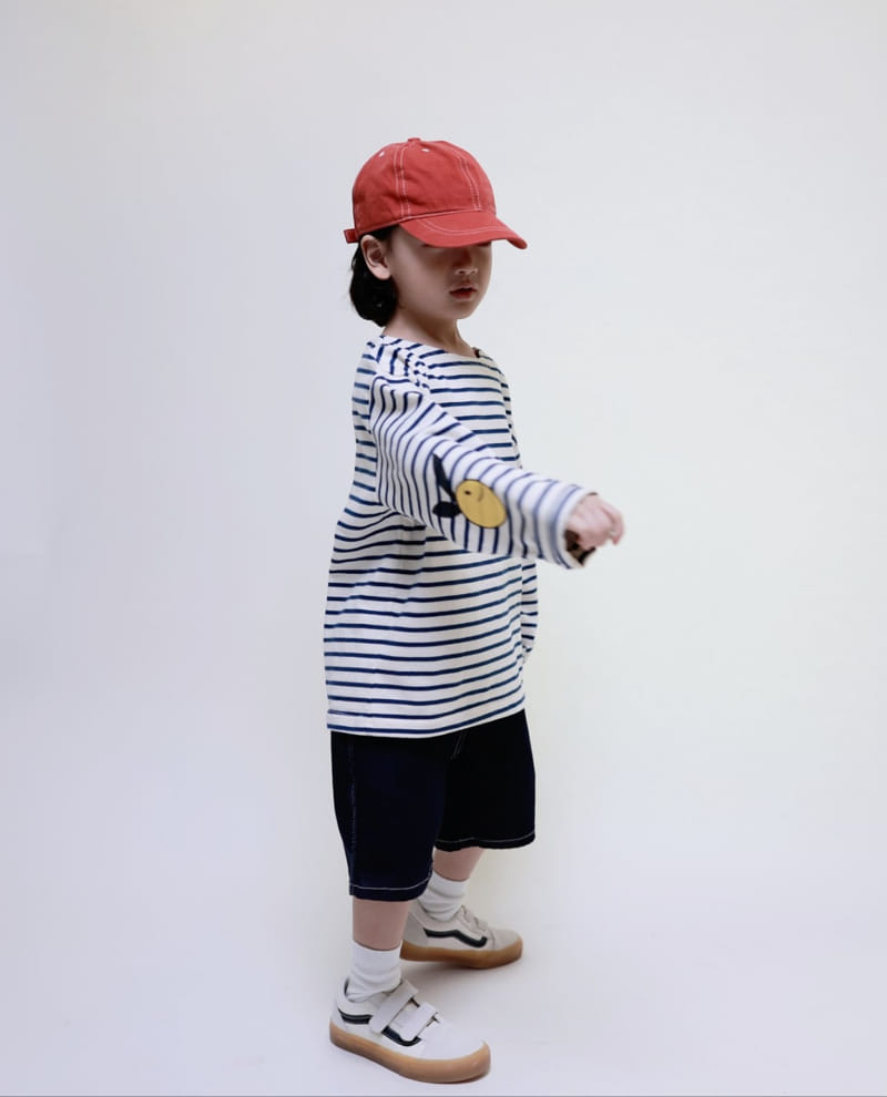 Mooi Store - Korean Children Fashion - #kidsshorts - Smile Rabbit Stripes Tee - 4