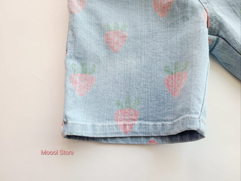 Mooi Store - Korean Children Fashion - #magicofchildhood - Strawberry Denim Shorts - 2