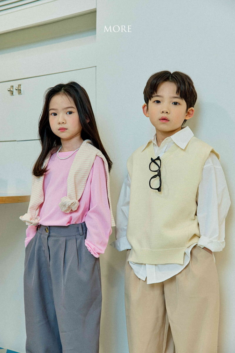More - Korean Children Fashion - #designkidswear - Slit V Neck Knit Vest - 3