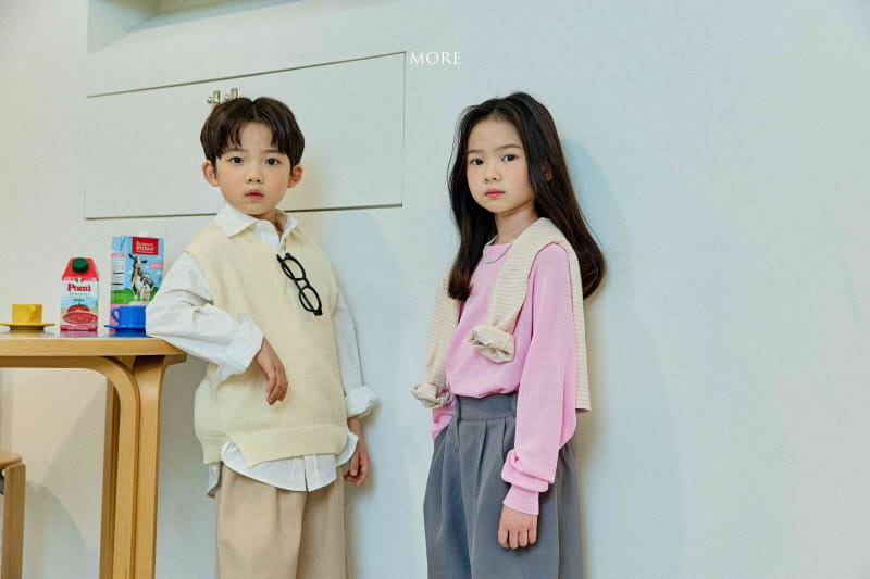 More - Korean Children Fashion - #kidsshorts - Slit V Neck Knit Vest - 6