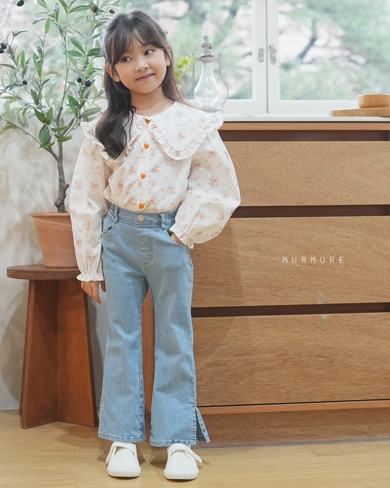 Murmure - Korean Children Fashion - #discoveringself - Flower Collar Blouse - 3