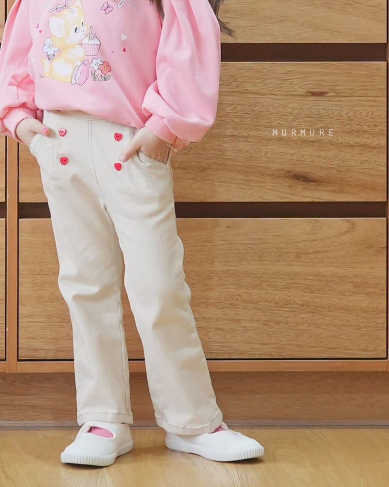 Murmure - Korean Children Fashion - #kidsshorts - Heart Bootscut Jeans - 10