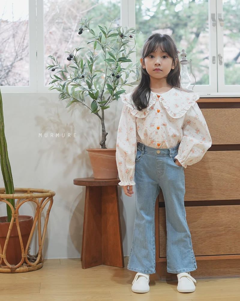Murmure - Korean Children Fashion - #kidsshorts - Flower Collar Blouse - 5