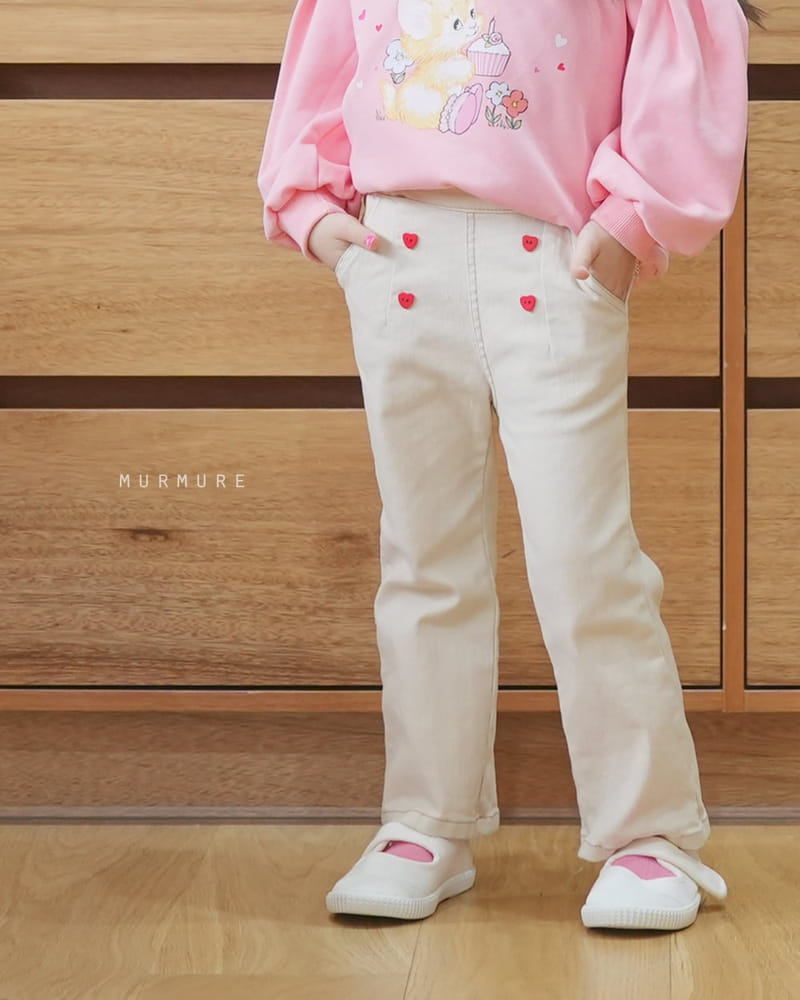 Murmure - Korean Children Fashion - #kidzfashiontrend - Heart Bootscut Jeans - 12