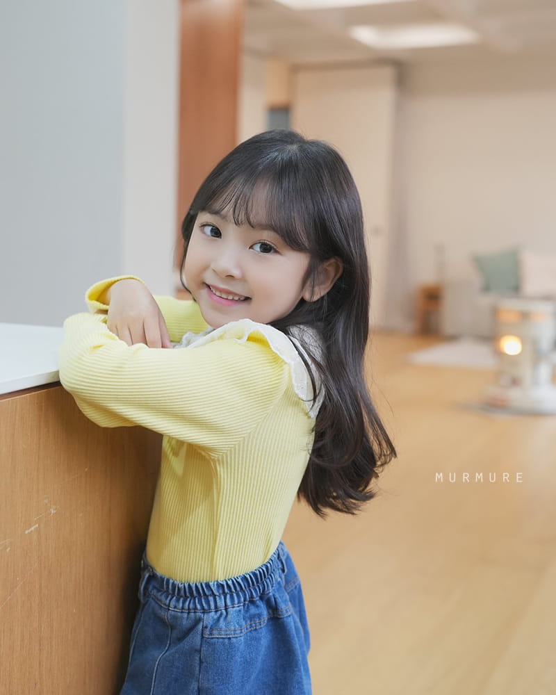 Murmure - Korean Children Fashion - #minifashionista - Lace Rib Collar Tee - 9