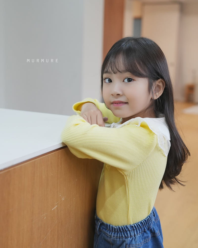 Murmure - Korean Children Fashion - #prettylittlegirls - Lace Rib Collar Tee - 10