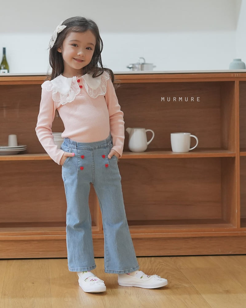 Murmure - Korean Children Fashion - #toddlerclothing - Heart Bootscut Jeans - 4