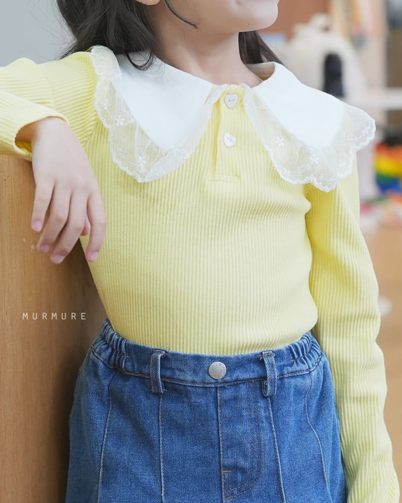 Murmure - Korean Children Fashion - #todddlerfashion - Lace Rib Collar Tee - 11