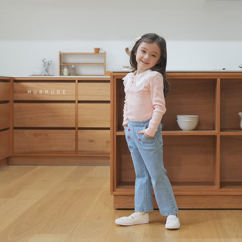Murmure - Korean Children Fashion - #toddlerclothing - Heart Bootscut Jeans - 3