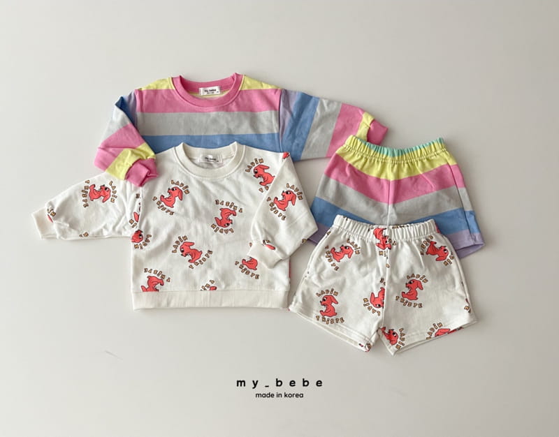 My Bebe - Korean Baby Fashion - #babyfever - Short Top Bottom Set - 2