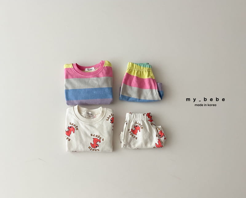 My Bebe - Korean Baby Fashion - #babygirlfashion - Short Top Bottom Set - 4