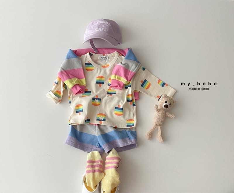 My Bebe - Korean Baby Fashion - #onlinebabyboutique - Short Top Bottom Set - 10