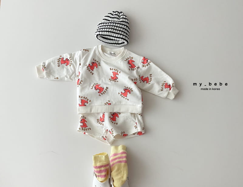 My Bebe - Korean Baby Fashion - #onlinebabyshop - Short Top Bottom Set - 11
