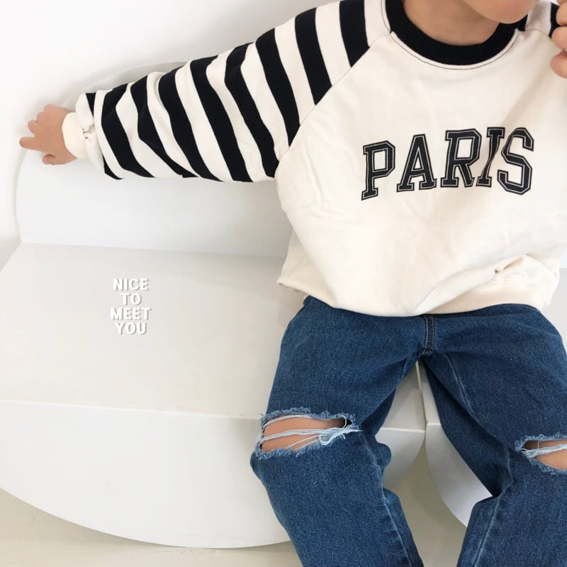 Nice To Meet You - Korean Children Fashion - #Kfashion4kids - Stripes Paris Sweatshirt