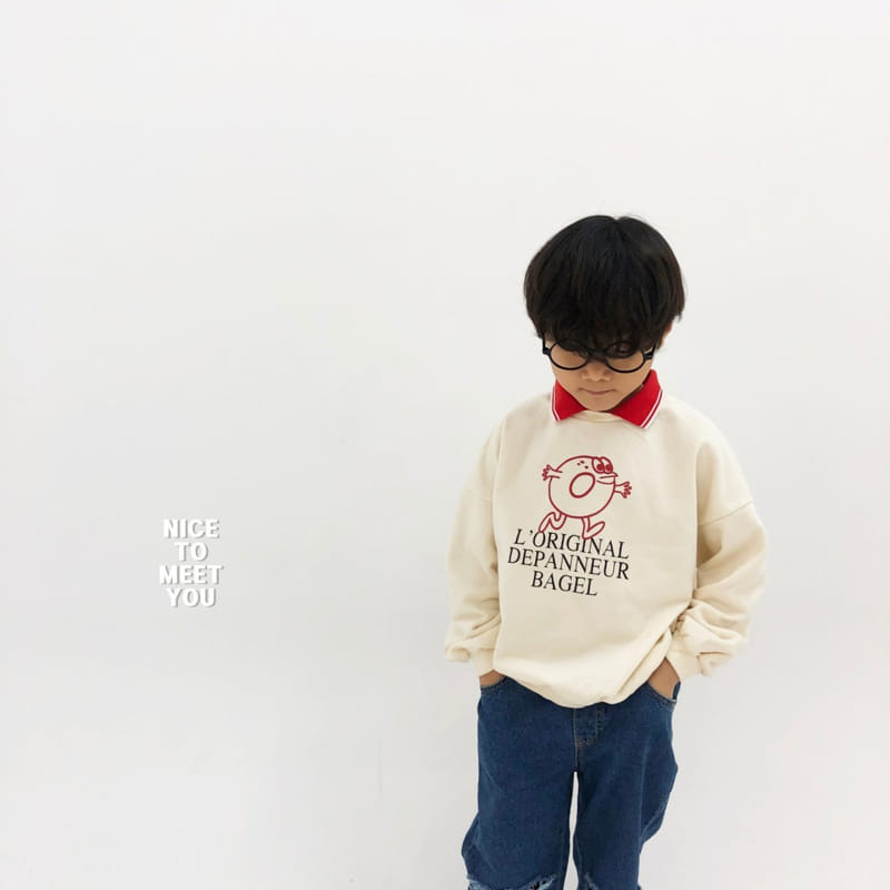 Nice To Meet You - Korean Children Fashion - #childofig - Bagle Sweatshirt - 6