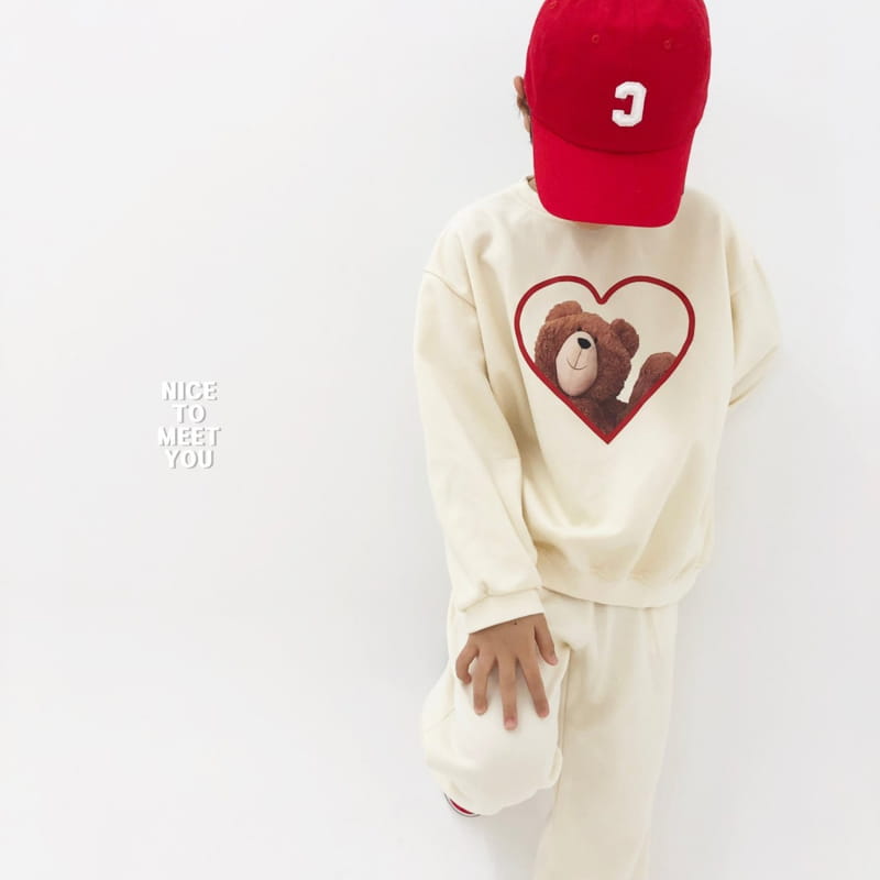 Nice To Meet You - Korean Children Fashion - #childrensboutique - Heart Bear Sweatshirt - 9