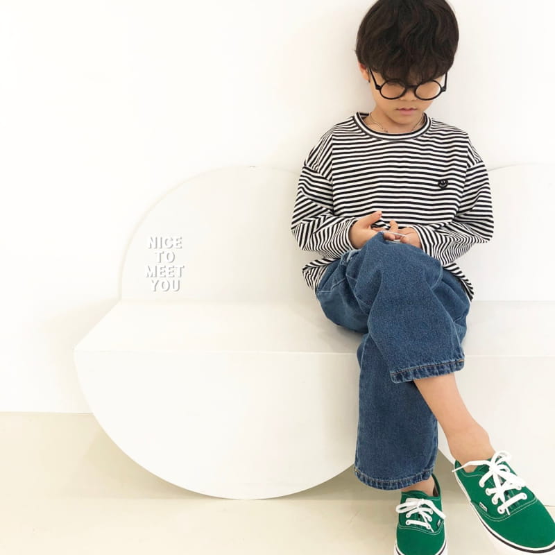 Nice To Meet You - Korean Children Fashion - #childrensboutique - Smile Stripes Tee - 6