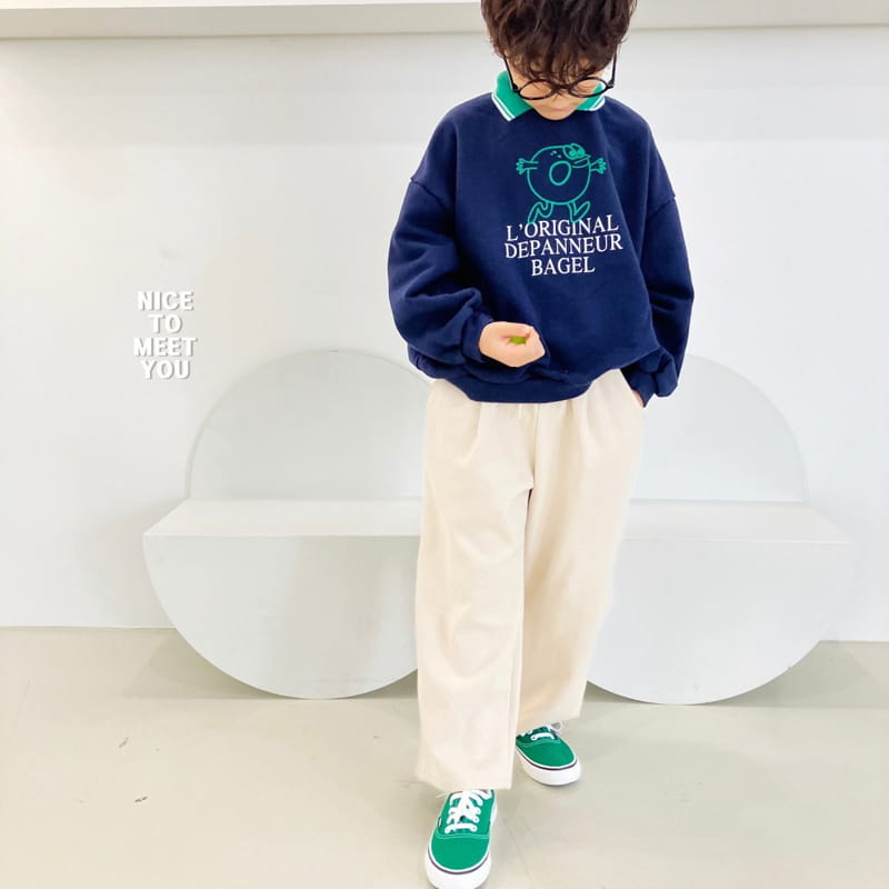 Nice To Meet You - Korean Children Fashion - #designkidswear - Bagle Sweatshirt - 8