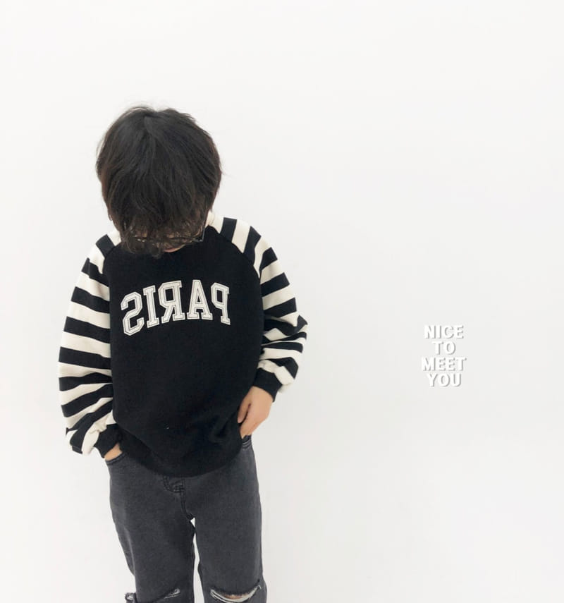 Nice To Meet You - Korean Children Fashion - #discoveringself - Stripes Paris Sweatshirt - 12