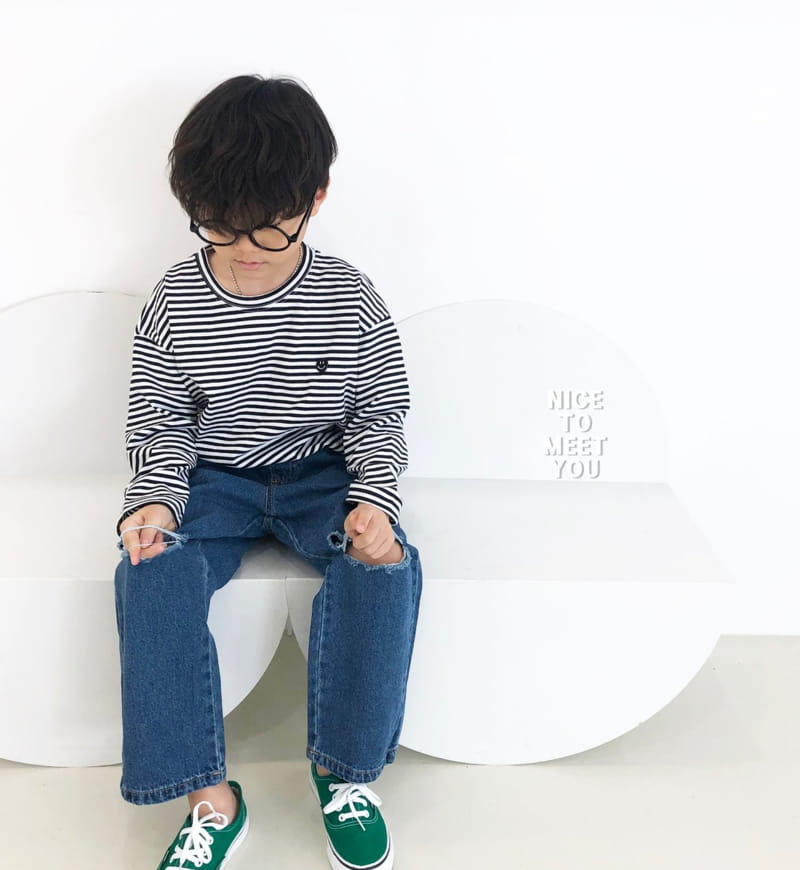 Nice To Meet You - Korean Children Fashion - #discoveringself - Smile Stripes Tee - 8