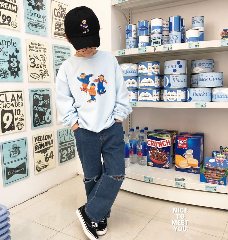 Nice To Meet You - Korean Children Fashion - #fashionkids - Skate Board Sweatshirt - 6