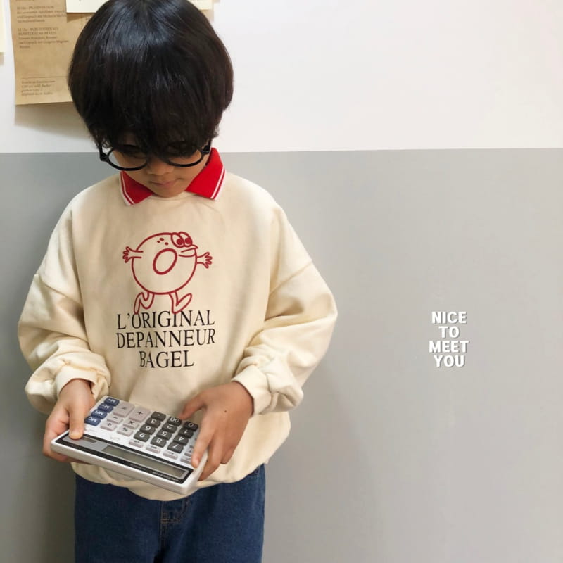 Nice To Meet You - Korean Children Fashion - #kidsshorts - Bagle Sweatshirt - 11