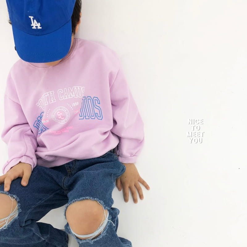 Nice To Meet You - Korean Children Fashion - #kidsshorts - Champion Sweatshirt - 3
