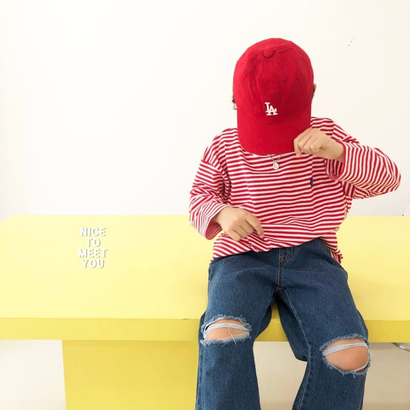 Nice To Meet You - Korean Children Fashion - #kidsstore - Smile Stripes Tee - 11