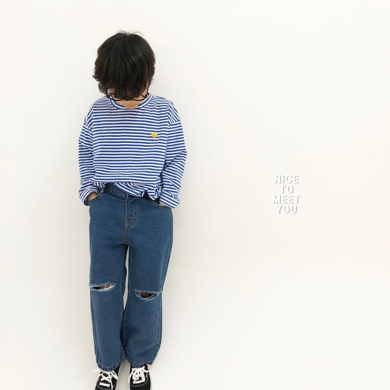 Nice To Meet You - Korean Children Fashion - #kidzfashiontrend - Smile Stripes Tee - 12