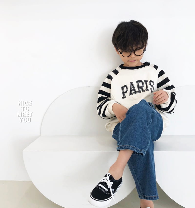 Nice To Meet You - Korean Children Fashion - #littlefashionista - Stripes Paris Sweatshirt - 2