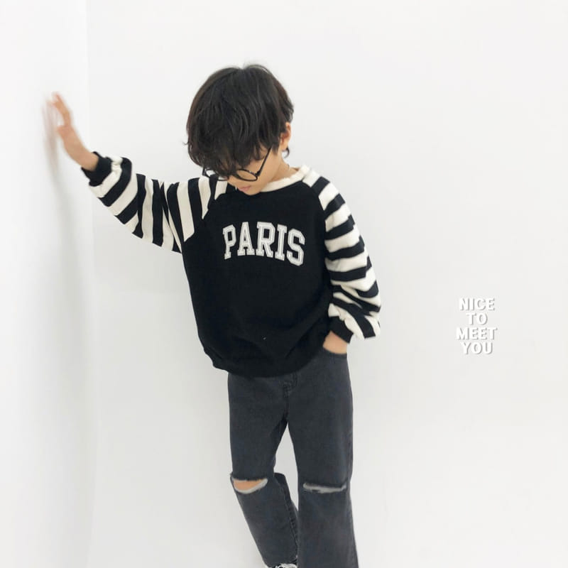 Nice To Meet You - Korean Children Fashion - #magicofchildhood - Stripes Paris Sweatshirt - 3