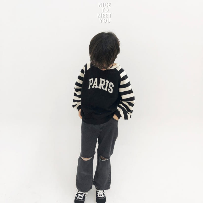 Nice To Meet You - Korean Children Fashion - #magicofchildhood - Stripes Paris Sweatshirt - 4