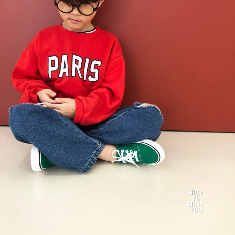 Nice To Meet You - Korean Children Fashion - #prettylittlegirls - Paris Sweatshirt