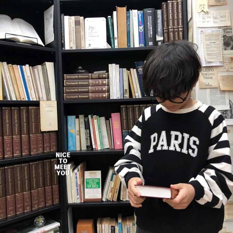 Nice To Meet You - Korean Children Fashion - #prettylittlegirls - Stripes Paris Sweatshirt - 5