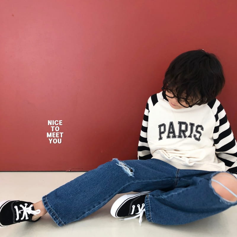 Nice To Meet You - Korean Children Fashion - #stylishchildhood - Stripes Paris Sweatshirt - 8