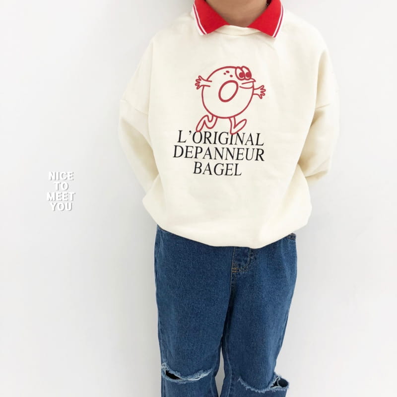 Nice To Meet You - Korean Children Fashion - #stylishchildhood - Bagle Sweatshirt - 5