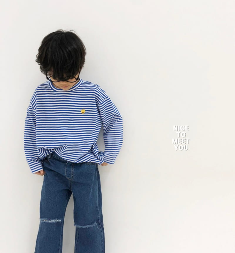 Nice To Meet You - Korean Children Fashion - #toddlerclothing - Smile Stripes Tee - 3