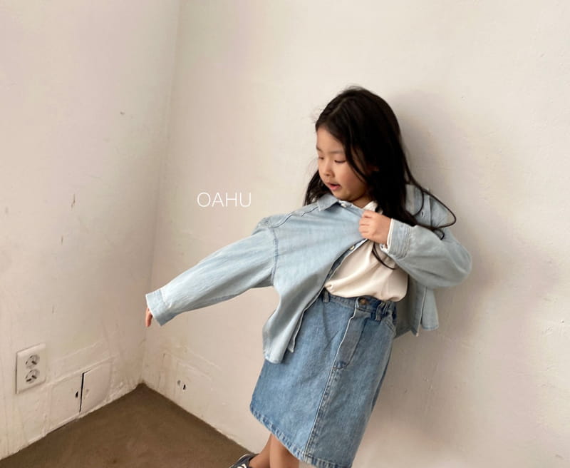 O'ahu - Korean Children Fashion - #childrensboutique - Off Denim Shirt - 12