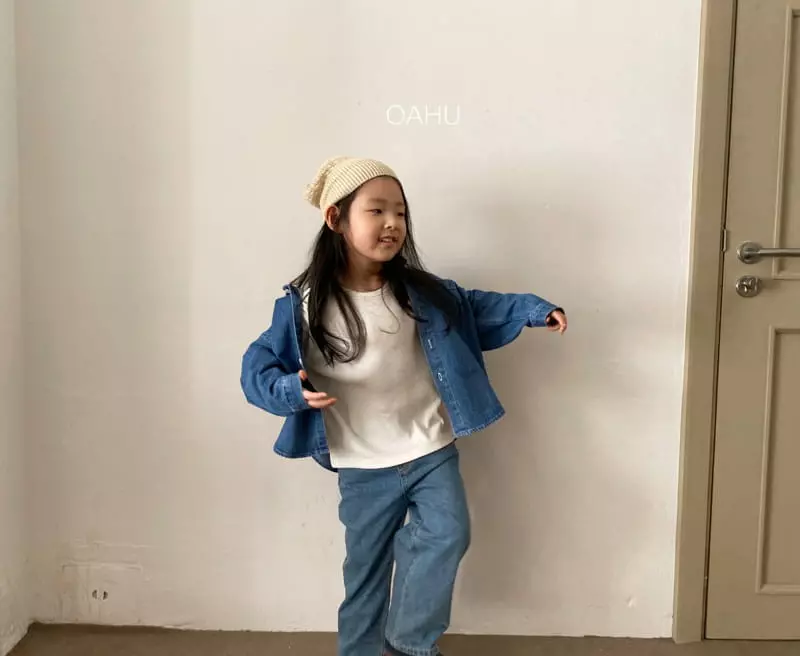 O'ahu - Korean Children Fashion - #todddlerfashion - Off Denim Shirt - 8
