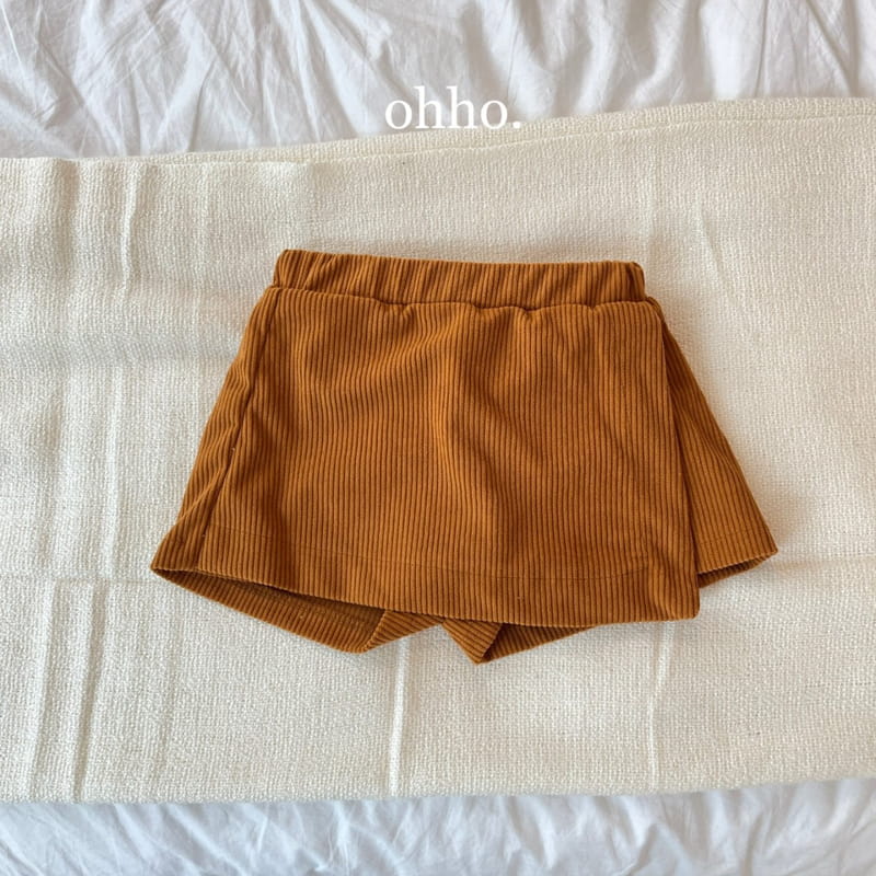 Ohho - Korean Children Fashion - #designkidswear - Rib Wrap Skirt Pants - 5