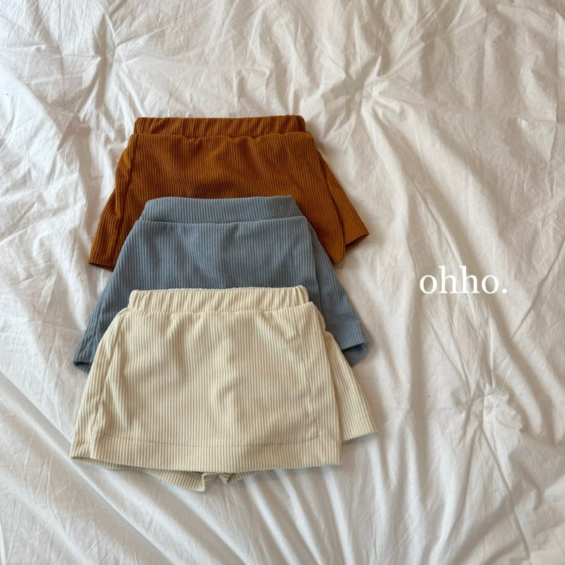Ohho - Korean Children Fashion - #kidsstore - Rib Wrap Skirt Pants - 9