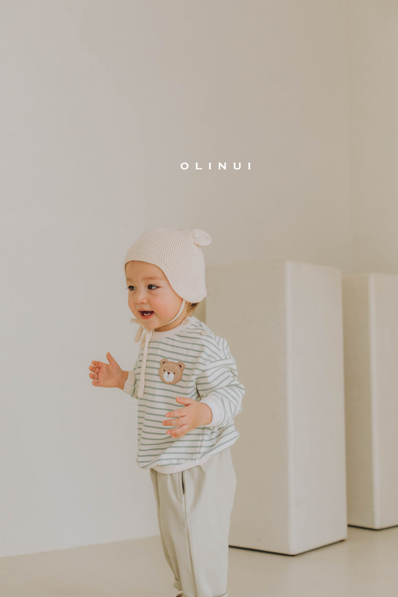 Olinui - Korean Children Fashion - #childrensboutique - Magic Bear Stripes Tee - 8