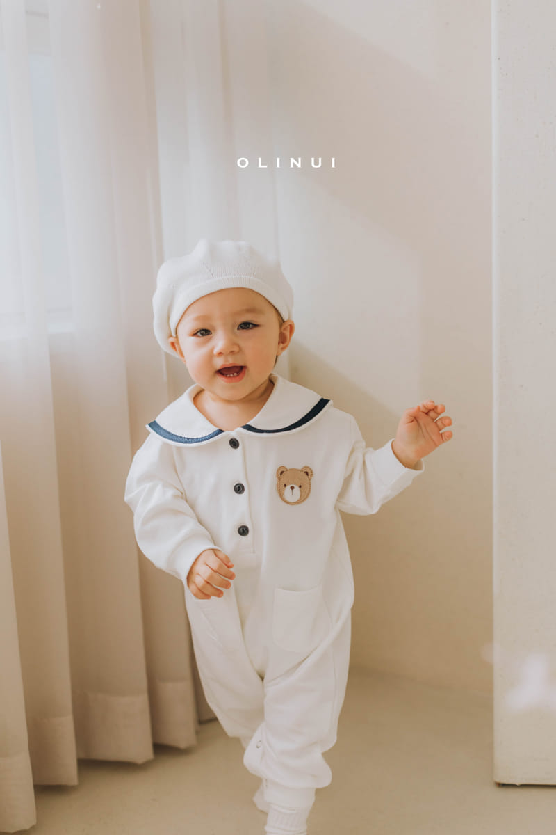 Olinui - Korean Children Fashion - #toddlerclothing - Sailor Collar Jumpsuit - 4
