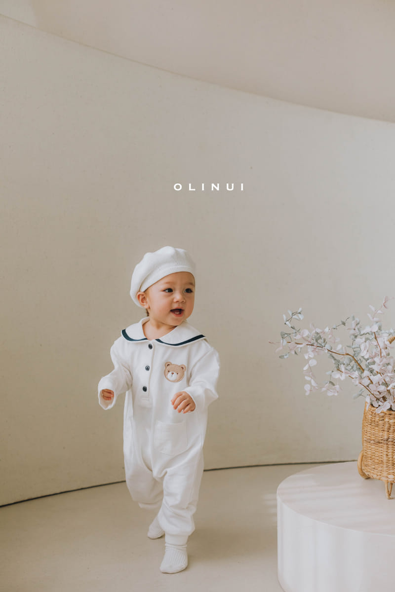 Olinui - Korean Children Fashion - #toddlerclothing - Sailor Collar Jumpsuit - 3
