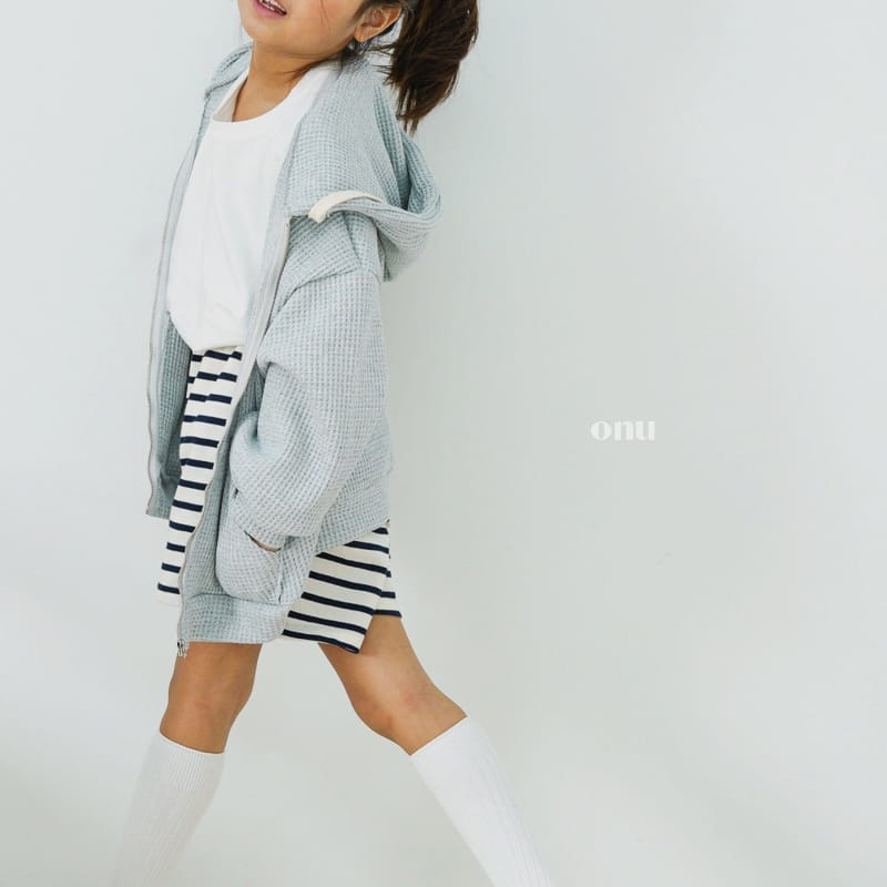 Onu - Korean Children Fashion - #minifashionista - Waffle Hoody Zip-up - 6