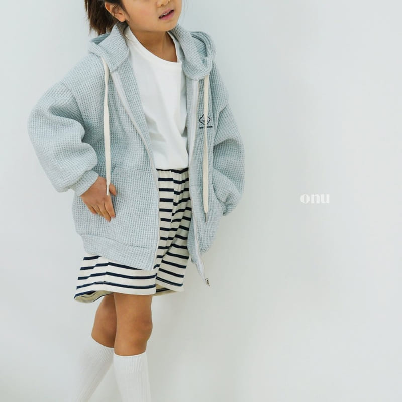 Onu - Korean Children Fashion - #prettylittlegirls - Waffle Hoody Zip-up - 7