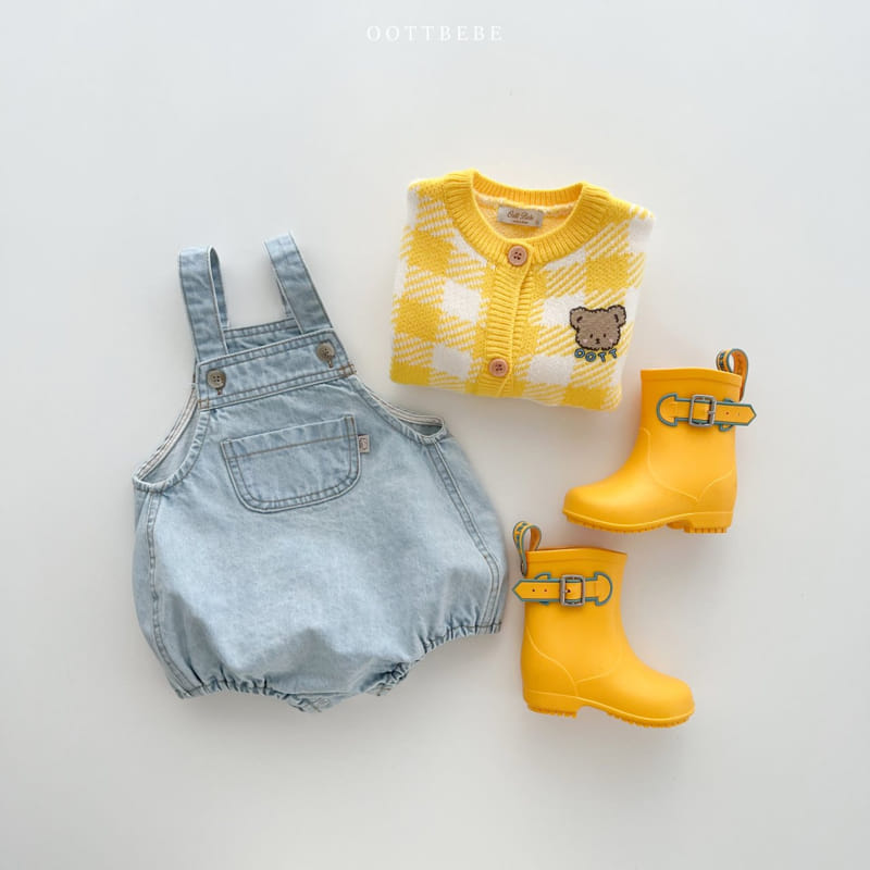Oott Bebe - Korean Baby Fashion - #babyboutique - Rora Denim Dungarees Bodysuit  - 11