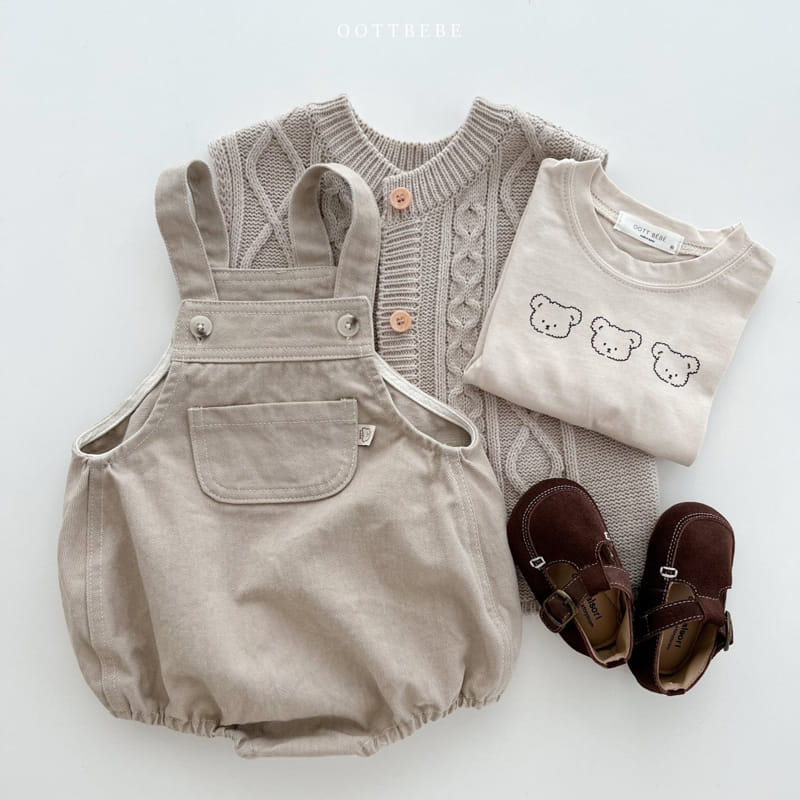 Oott Bebe - Korean Baby Fashion - #babyclothing - Rora Dungarees Bodysuit - 12