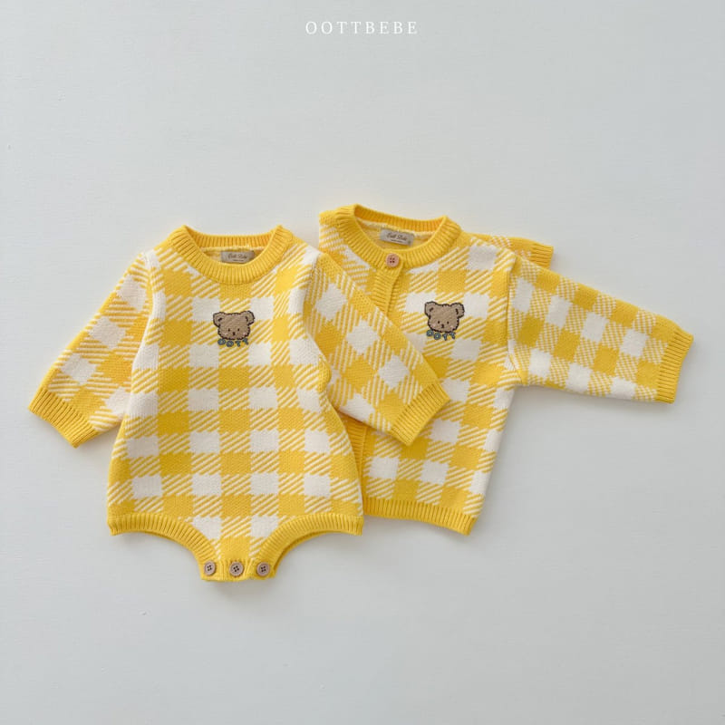 Oott Bebe - Korean Baby Fashion - #babyoninstagram - Pure Check Knit Bodysuit - 5